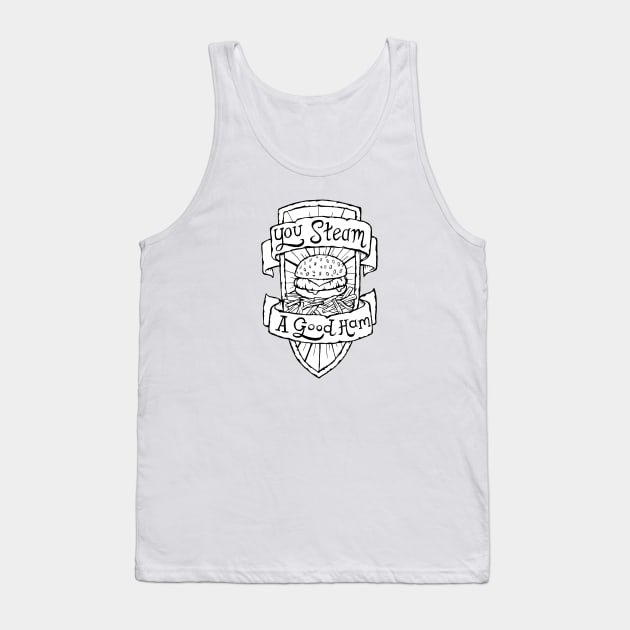 You Steam a Good Ham - Illustrated Simpsons Quote Tank Top by bangart